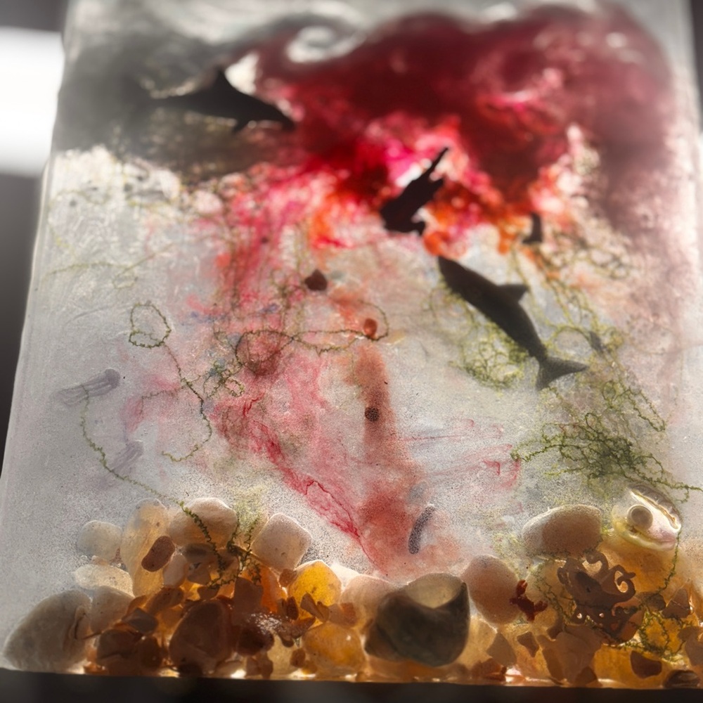 “Shark Attack” Ocean-Themed Resin Art with Sharks